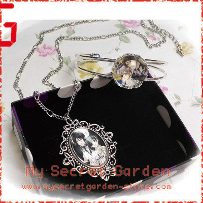 Black Butler ( Kuroshitsuji ) 黒執事 anime Cabochon Necklace and Bracelet Set Black Butler ( Kuroshitsuji ) 黒執事 anime Cabochon Necklace and Bracelet Set